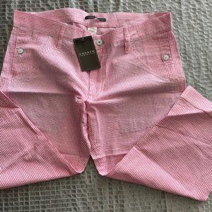 ANDREW CHRISTIAN NEW SEERSUCKER CROOP PANTS SIZE 32